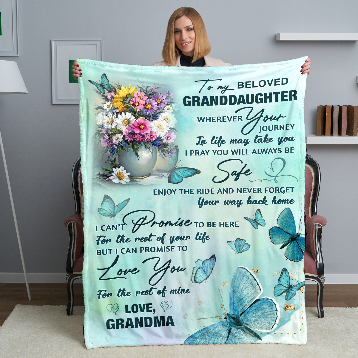 To My Granddaughter - Cozy Plush Fleece Blanket