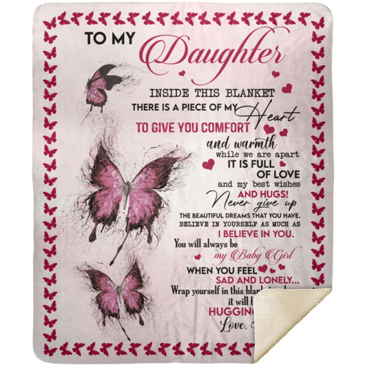To My Daughter from Mom - Premium Fluffy Sherpa Blanket