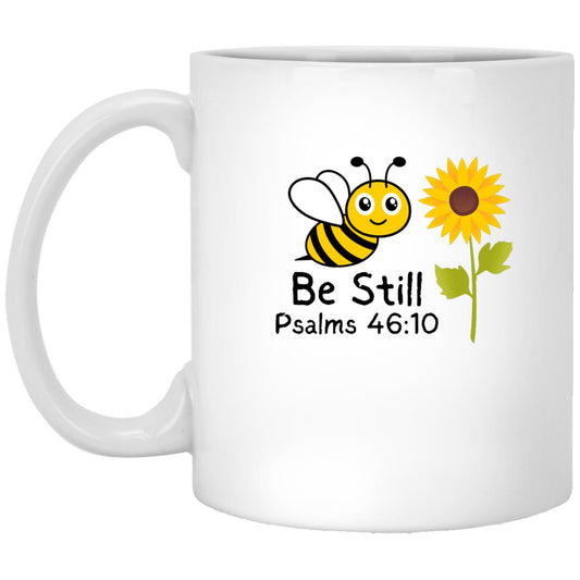 Be Still Mug | 11 oz. White Mug (Verse Psalms 46:10)