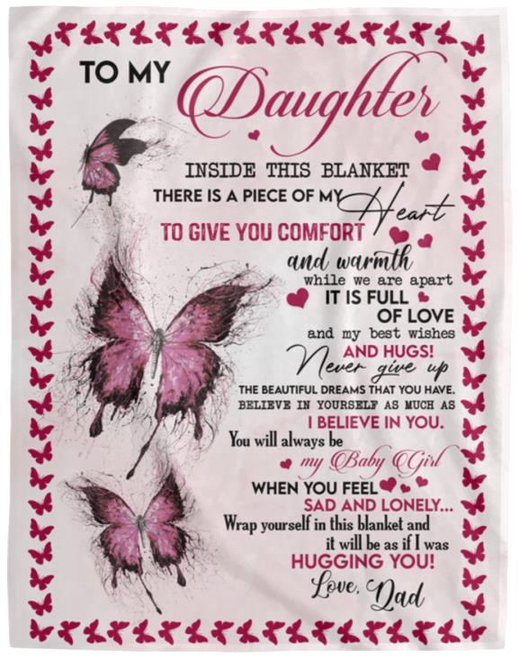 To My Daughter from Dad - Plush Fleece Blankets