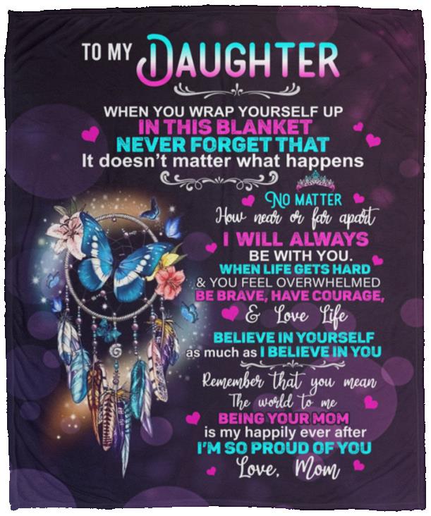 To My Daughter from Mom Blanket - Plush Fleece Blanket