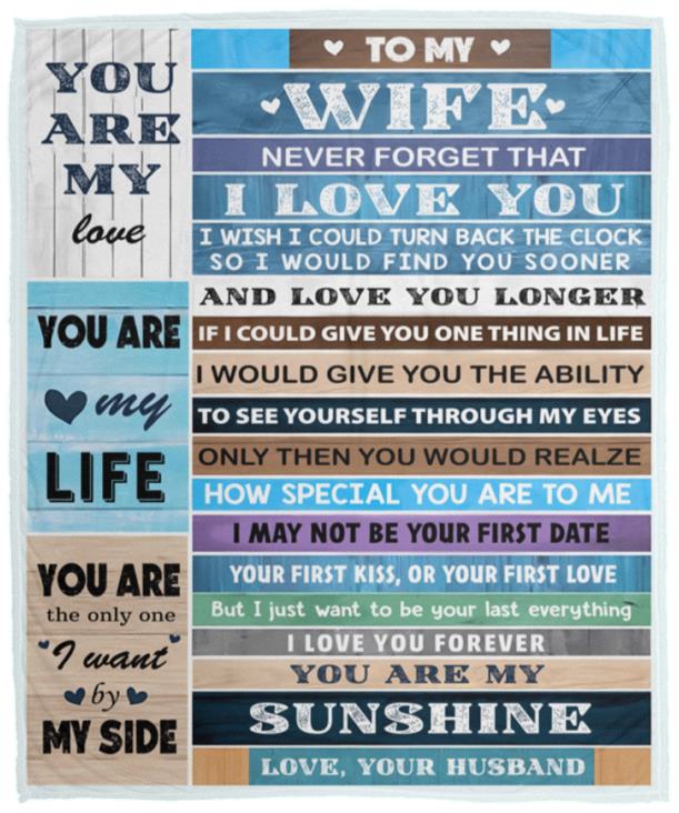 To My Wife | Never forget that I Love You | Cozy Plush Fleece Blanket