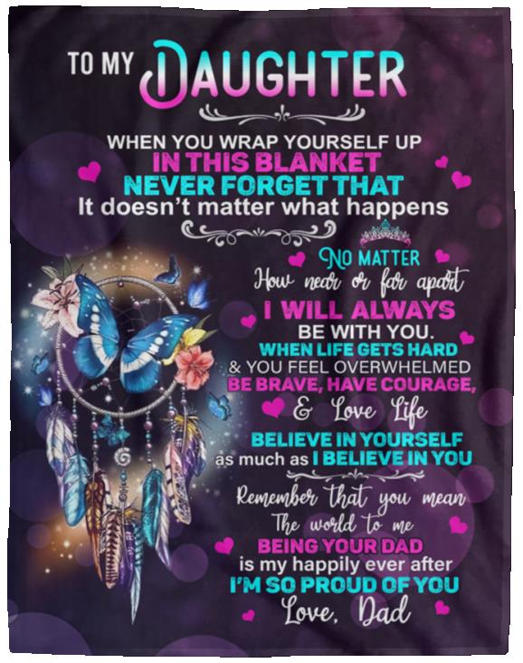 To My Daughter from Dad - Plush Fleece Blanket