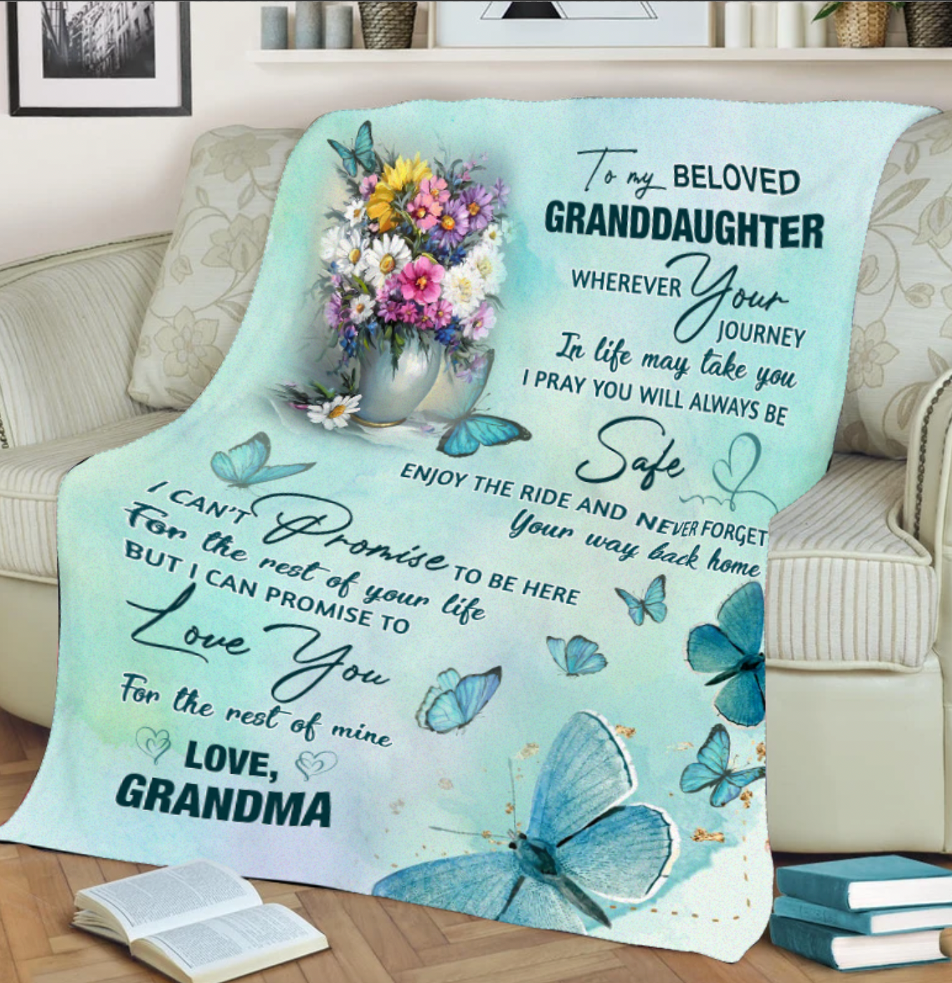 To My Granddaughter - Cozy Plush Fleece Blanket