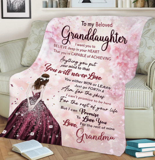 To My Granddaughter - Cozy Plush Fleece Blanket