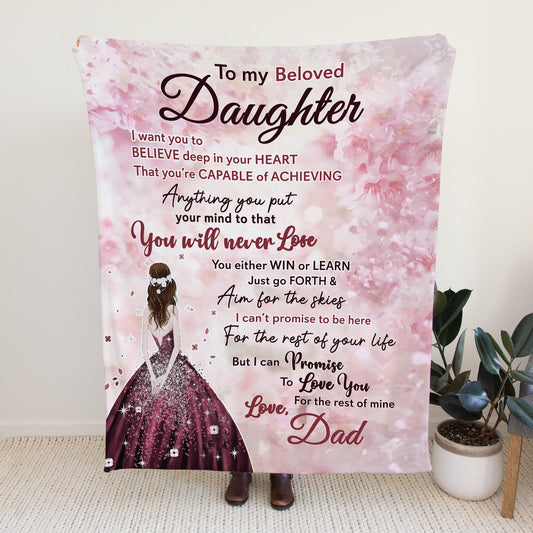 To My Daughter from Dad - Cozy Plush Fleece Blanket