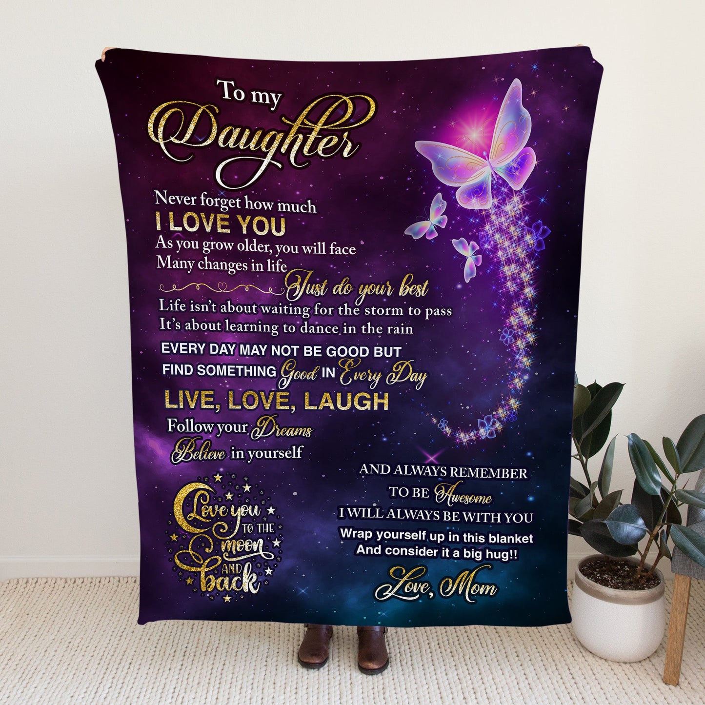 To My Daughter from Mom - Cozy Plush Fleece Blanket