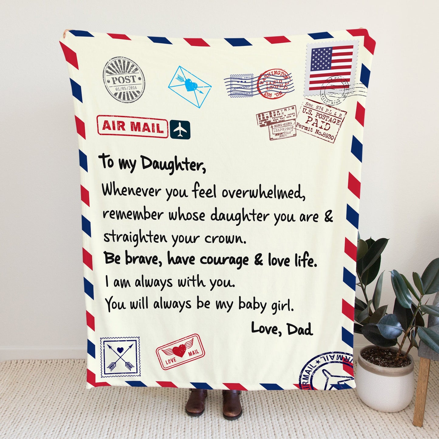 To My Daughter from Dad - Cozy Plush Fleece Blanket