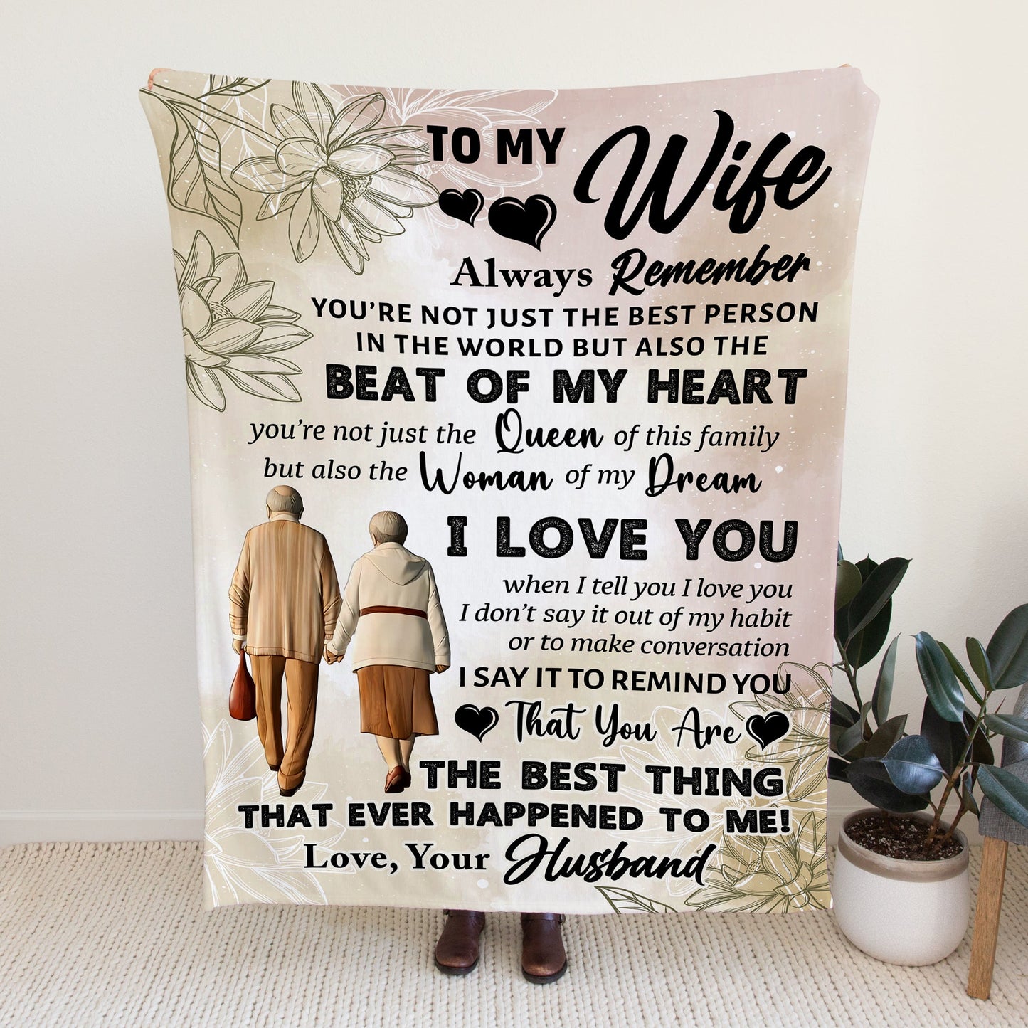 To My Wife | You Are The Best Thing That Ever Happened to Me - Plush Fleece Blanket