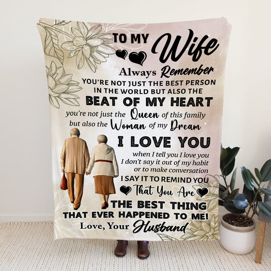 To My Wife | You Are The Best Thing That Ever Happened to Me - Plush Fleece Blanket