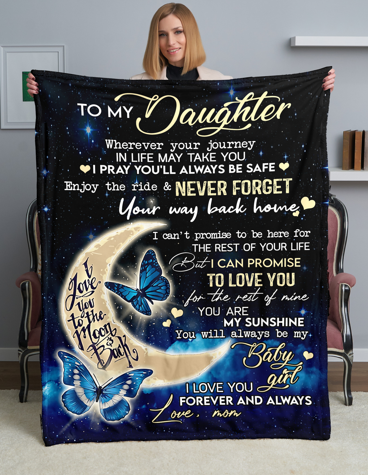 To My Daughter from Mom - Blanket