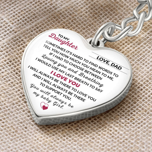 To My Daughter from Dad | Keepsake Keychain | With Personalized Engraving Option