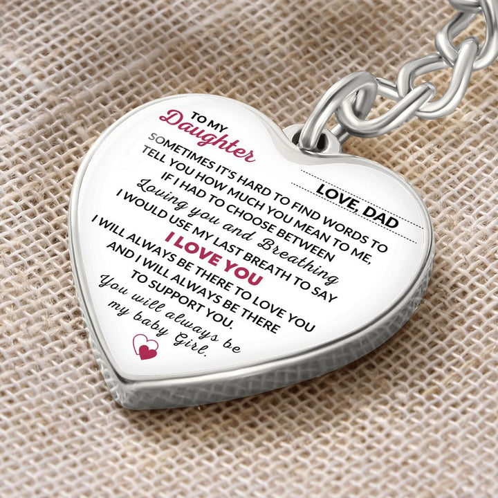 To My Daughter from Dad Keepsake Keychain With Personalized Engrav K s Gifts N Things