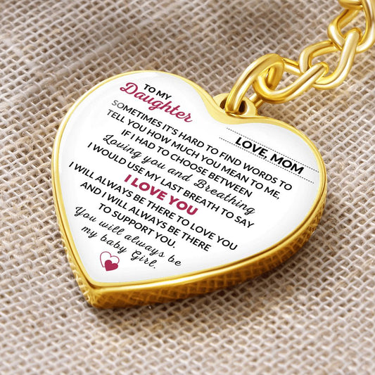To My Daughter from Mom| Keepsake Keychain | With Personalized Engraving Option
