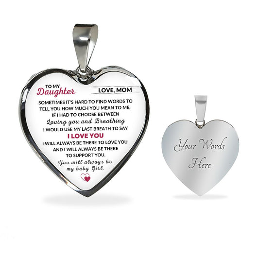 To My Daughter from Mom| Luxury Heart Pendant | You will always be my baby girl