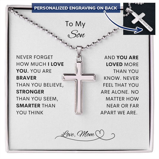To My Son from Mom | Personalized Cross Necklace