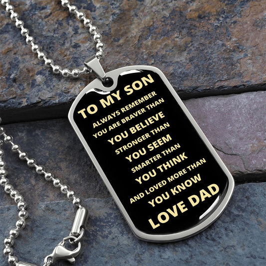 To My Son from Dad | Always Remember Dog Tag