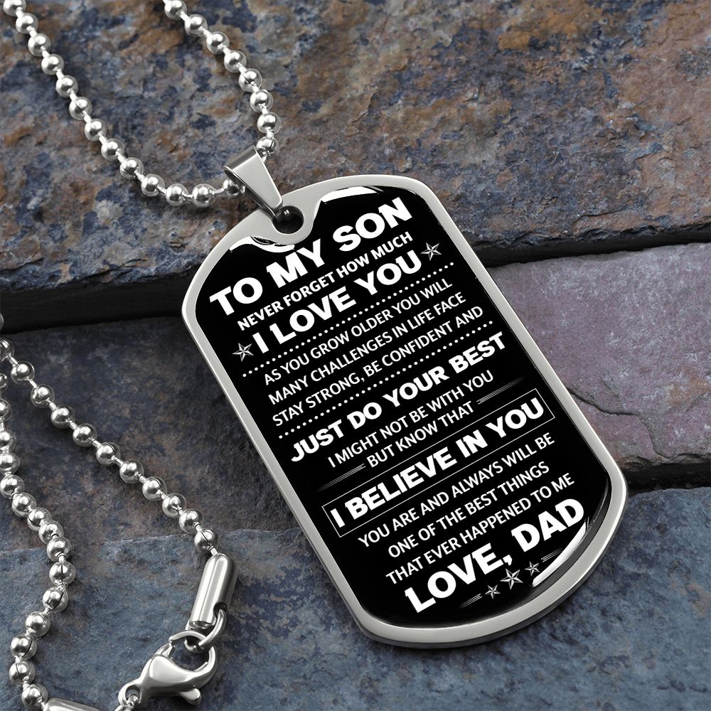Engraved dog deals tags for son
