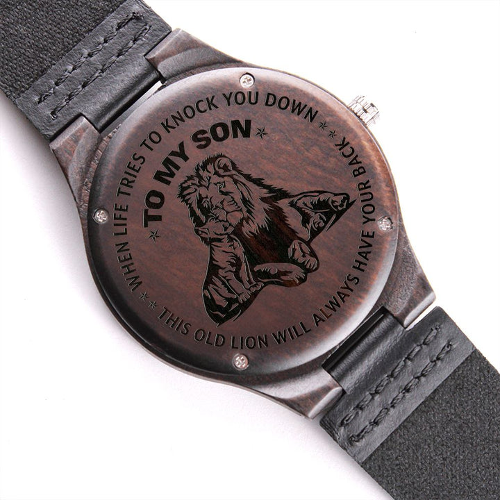 Engraved wooden watches for son best sale