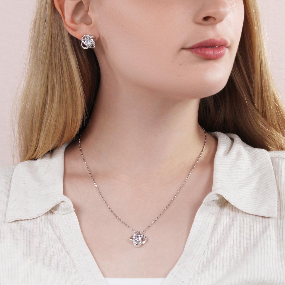 To My Wife | Love Knot Earring & Necklace Set