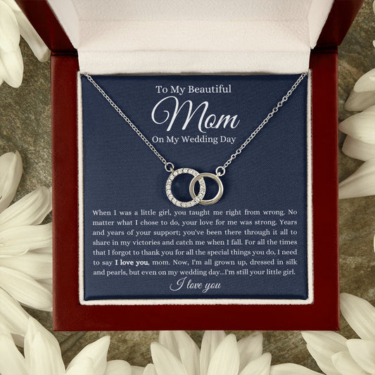 To My Beautiful Mom | Mother & Daughter Forever Linked Together Pair Necklace