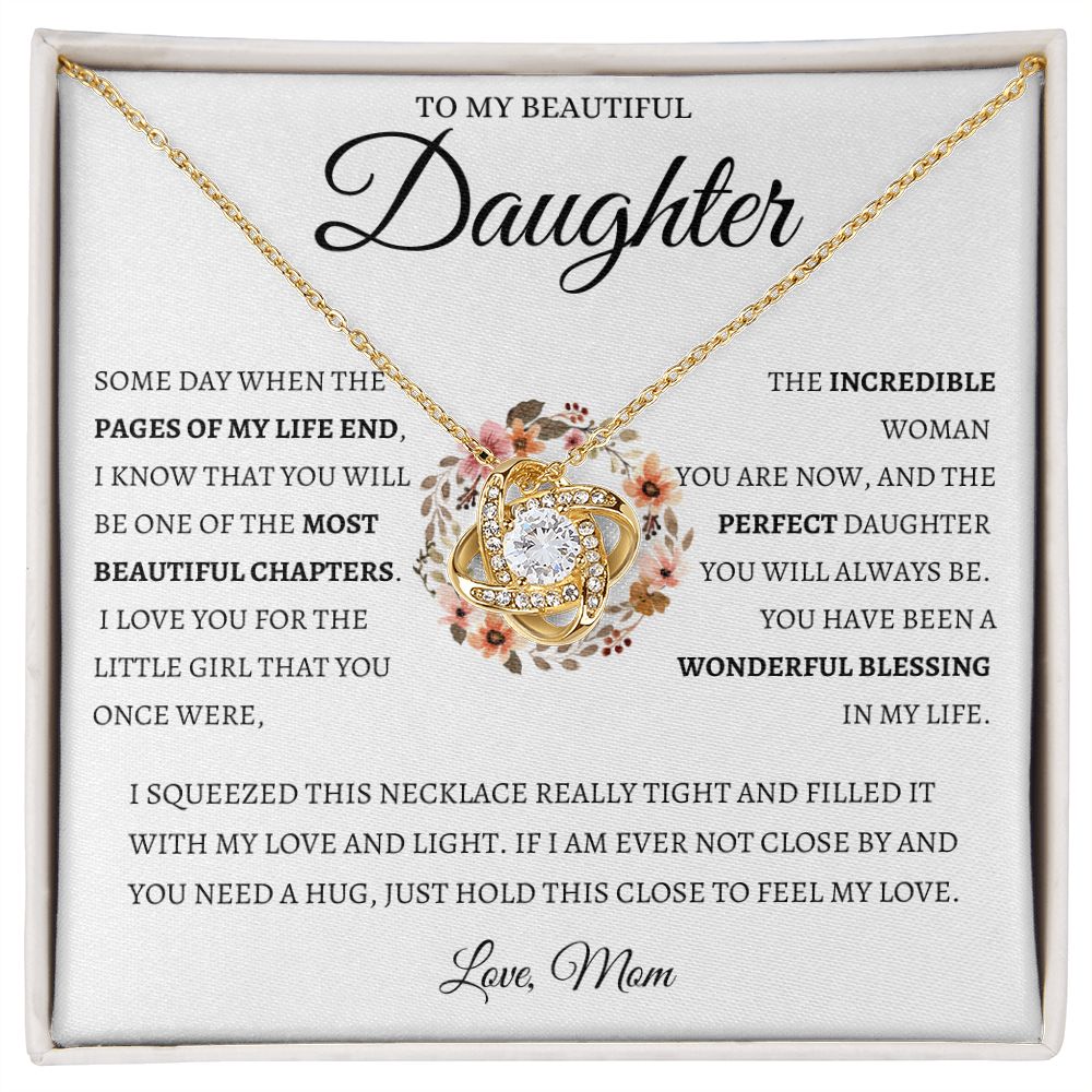 To My Beautiful Daughter from Mom | Love Knot Necklace
