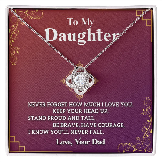 To My Daughter from Dad | Love Knot  Necklace