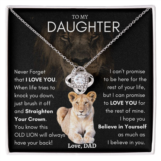 Never Forget that I love you message card to my daughter card and necklace