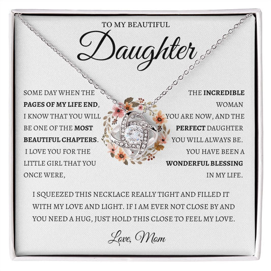 To My Beautiful Daughter from Mom | Love Knot Necklace