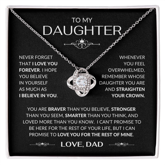 To My Daughter from Dad | Love Knot Necklace | Never Forget that I Love You