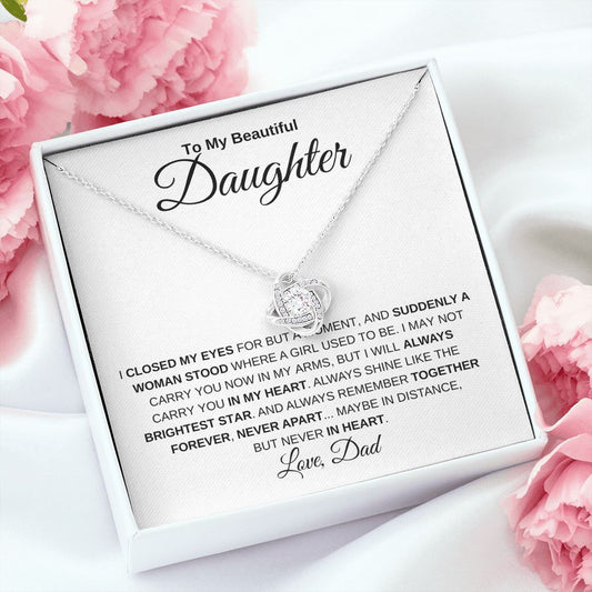 To My Beautiful Daughter from Dad | Love Knot Necklace
