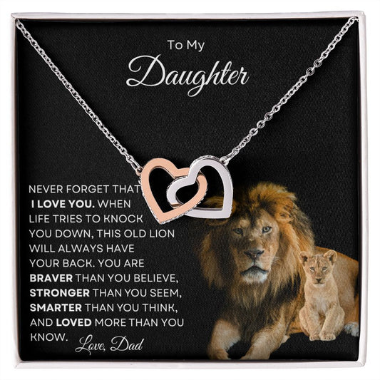 To My Daughter from Dad | Interlocking Hearts Necklace