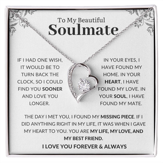 To My Beautiful Soulmate  | Forever Love Necklace