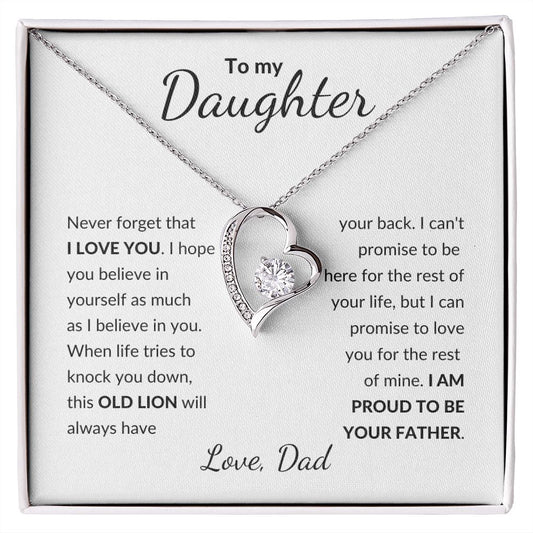 To My Daughter from Dad | Forever Love Necklace | Never forget that I love you.