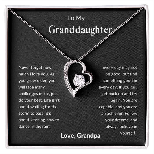 To My Granddaughter from Grandpa |  Forever Love Necklace