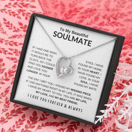To My Beautiful Soulmate | Forever Love Necklace | In Your Eyes, I Have Found My Home